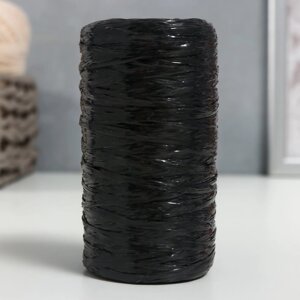 Пряжа "Для вязания мочалок" 100% полипропилен 300м/7510 гр в форме цилиндра (черный)