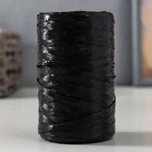 Пряжа "Для вязания мочалок" 100% полипропилен 400м/10010 гр в форме цилиндра (черный)