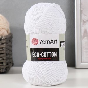 Пряжа "Eco-Cotton" 80% хлопок 20% полиэстер 220м/100гр (760 ультрабелый)