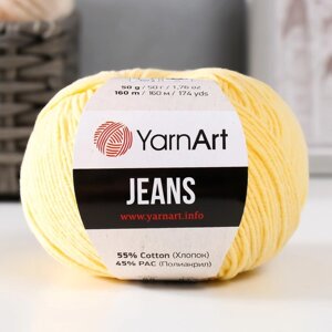 Пряжа "Jeans" 55% хлопок, 45% акрил 160м/50гр (88 желтый)