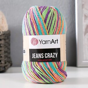 Пряжа "Jeans crazy" 55% хлопок, 45% акрил 160м/50гр (8215 радуга)