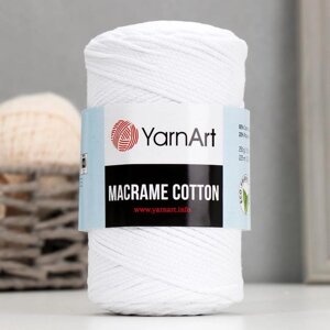 Пряжа "Macrame Cotton" 20% полиэстер,80% хлопок 225м/250гр (751 белый)