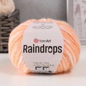 Пряжа "Raindrops" 18% шерсть, 35% полиамид, 47% акрил 115м/50гр (2909 персиковый меланж)