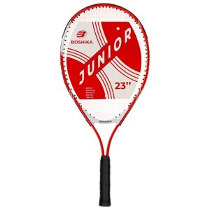 Ракетка для большого тенниса детская BOSHIKA JUNIOR, алюминий, 23, цвет красный