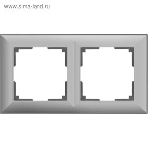 Рамка на 2 поста WL14-Frame-02, цвет серебряный