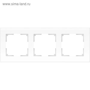 Рамка на 3 поста WL01-Frame-03, цвет белый матовый, материал стекло