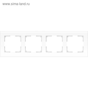 Рамка на 4 поста WL01-Frame-04, цвет белый матовый, материал стекло