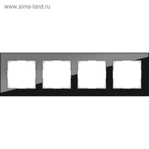 Рамка на 4 поста WL01-Frame-04, цвет черный, материал стекло