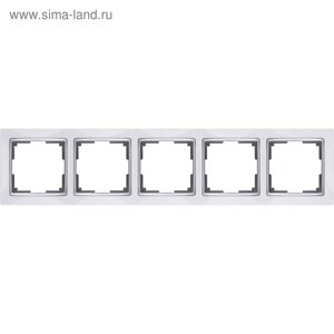 Рамка на 5 постов WL03-Frame-05-white, цвет белый