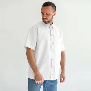 Рубашка мужская, цвет белый, размер 58