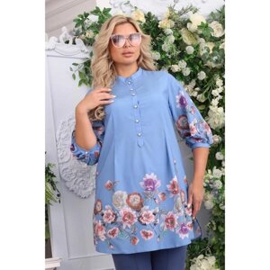 Рубашка женская, размер 54, цвет голубой
