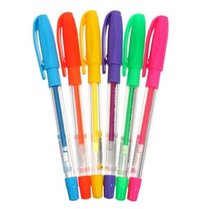Ручка гелевая Pensan Neon Gel, чернила неоновые, узел 1.0 мм, линия письма 0.5 мм, резиновый держатель, МИКС