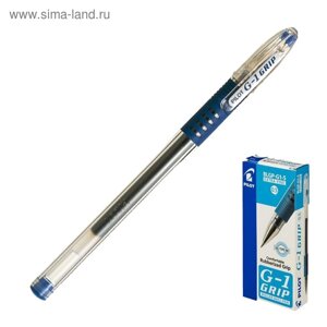 Ручка гелевая Pilot G1 Grip, узел 0.5 мм, чернила синие, резиновый упор