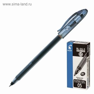 Ручка гелевая Pilot Super Gel, узел 0.5 мм, чернила чёрные, одноразовая, прямая подача чернил