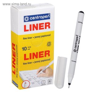 Ручка капиллярная Centropen 2811 0.8 мм, цвет чёрный, длина письма 1500 м, картонная упаковка