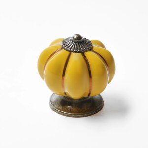 Ручка-кнопка PEONY Ceramics 001, керамическая, желтая