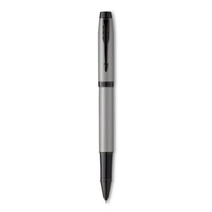 Ручка-роллер Parker IM Achromatic Grey Bt корпус из нержавеющей стали, серый матовый, чёрные чернила