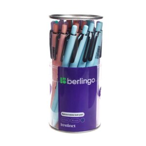 Ручка шариковая автомат Berlingo "Instinct", синяя, 0,7мм, корпус микс