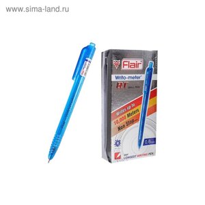 Ручка шариковая автомат Flair Writo-Meter, узел-игла 0.6 мм (пишет 10 км), синяя