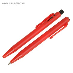 Ручка шариковая, автоматическая, 0.5 мм, Лого, "МИНИ", корпус красный, стержень синий