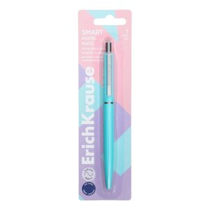 Ручка шариковая автоматическая, ErichKrause, Smart Matic Pastel узел 0.7 мм, цвет синяя