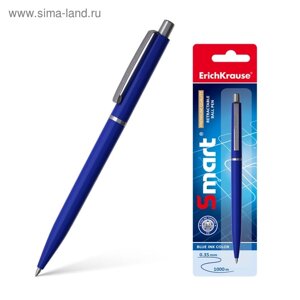 Ручка шариковая автоматическая Smart, узел 0.7 мм, под логотип, чернила синие, длина линии письма 1000 метров, блистер