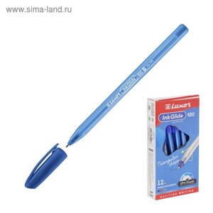 Ручка шариковая Luxor InkGlide 100 Icy синяя, 0,7мм, трехгран 16702/12 Bx