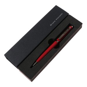 Ручка шариковая поворотная, 1.0 мм, BrunoVisconti FIRENZE, стержень синий, металлический корпус Soft Touch красный, в футляре
