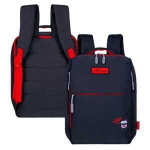 Рюкзак молодёжный 39 х 26 х 10 см, эргономичная спинка, Across G6, чёрный/красный G-6-3