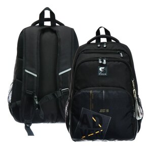 Рюкзак молодёжный, 42 х 31 х 13 см, эргономичная спинка, Stavia "Приключение", чёрный