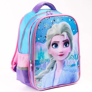 Рюкзак школьный, 39 см х 30 см х 14 см "Эльза", Холодное сердце