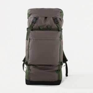 Рюкзак туристический, 60 л, отдел на стяжке шнурком, 3 наружных кармана, цвет хаки