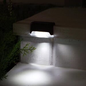 Садовый светильник на солнечной батарее, 8 4.5 4.5 см, 1 LED, свечение белое, коричневый
