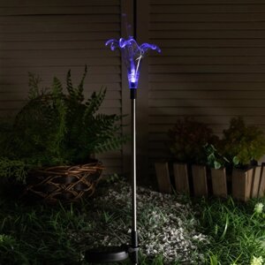 Садовый светильник Uniel на солнечной батарее Lily, 9 80 9 см, свечение мульти (RGB)