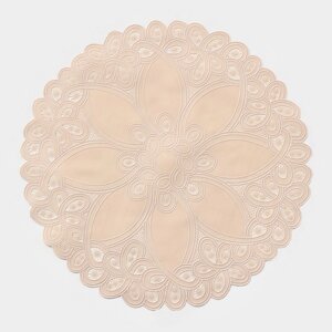 Салфетка ажурная «Цветок», 3838 см, цвет бежевый