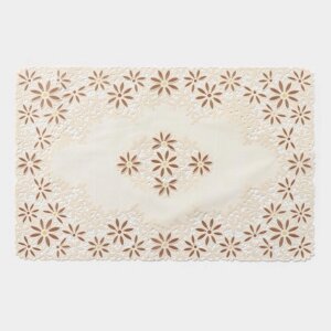 Салфетка ажурная для стола «Лютики», 4530 см , цвет бежево-коричневый