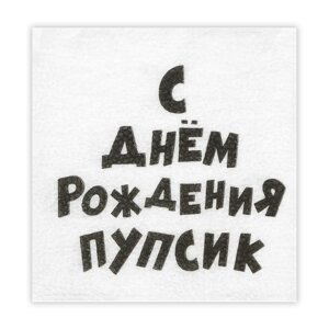 Салфетки бумажные однослойные Гармония цвета "С Днем рожденья Пупсик" 24*24 см, 20 шт