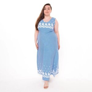 Сарафан женский, цвет голубой, размер 52