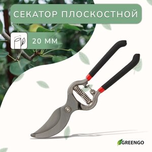 Секатор плоскостной, 10"25 см), с металлическими обрезиненными ручками, Greengo