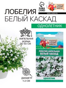 Семена цветов Лобелия ампельная "Белый каскад", 5 шт.