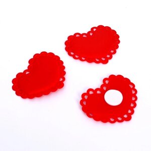 Сердечки декоративные, на клеевой основе, набор 10 шт., размер 1 шт: 5 4 см, цвет красный