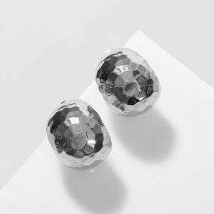 Серьги металл «Диско-шар» сфера, цвет серебро
