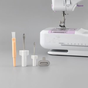 Сервисный набор для швейных машин, 4 предмета: отвёртка, 2 шт, металлический ключ, вспарыватель с щёткой
