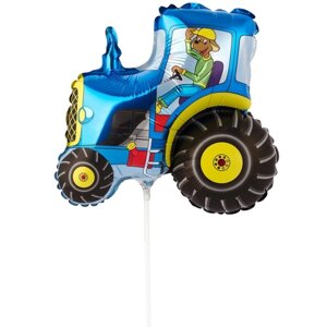 Шар фольгированный 14"Трактор синий», фигура