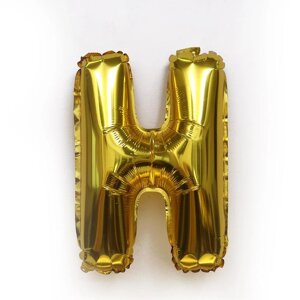 Шар фольгированный 16"Буква Н», золото