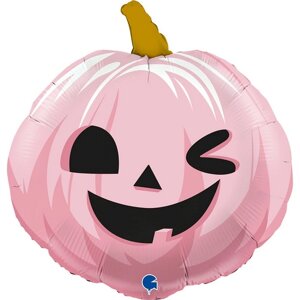 Шар фольгированный 22"Тыква на Хэллоуин», фигура, цвет розовый
