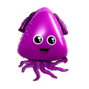 Шар фольгированный 33"Весёлый осьминог», цвет фиолетовый