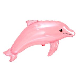 Шар фольгированный 34"Милый дельфин», цвет розовый