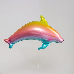 Шар фольгированный 40"Радужный дельфин»