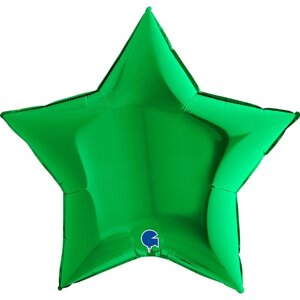 Шар фольгированный 9"Звезда зелёная», мини-фигура